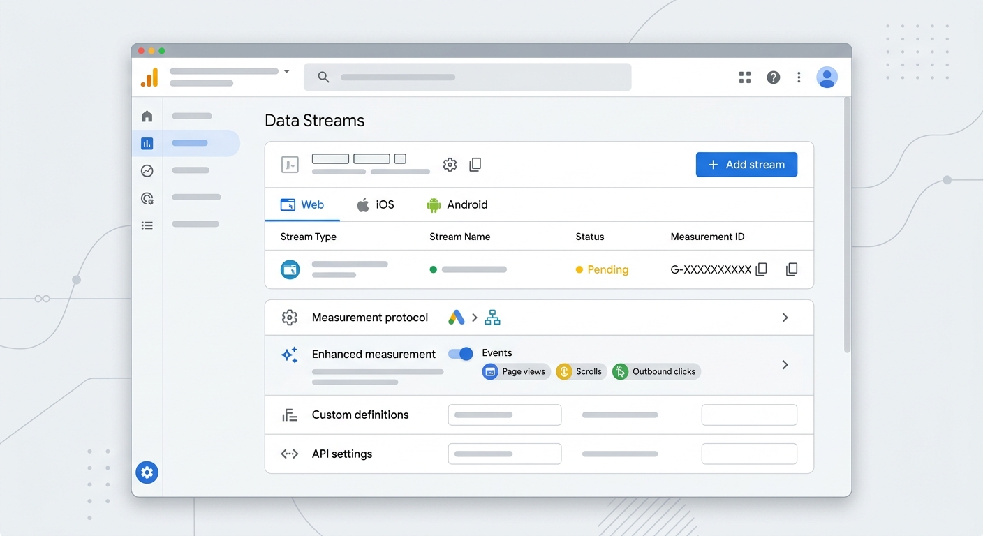 Google Analytics 4のデータストリーム設定画面のスクリーンショット